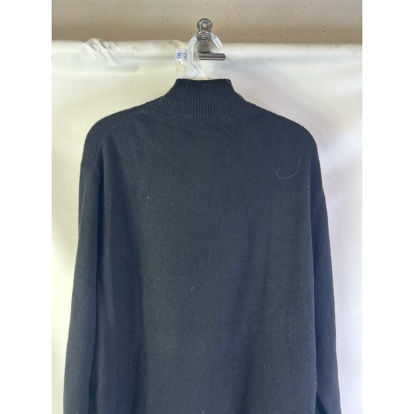 Vintage 90s Soft Cashmere Lightweight 1/2 Zip Sweater Black - Picture 7 of 7